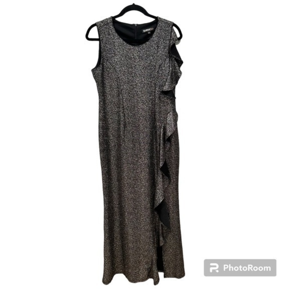 Glamour Nights Black and Gold formal evening gown dress 8P